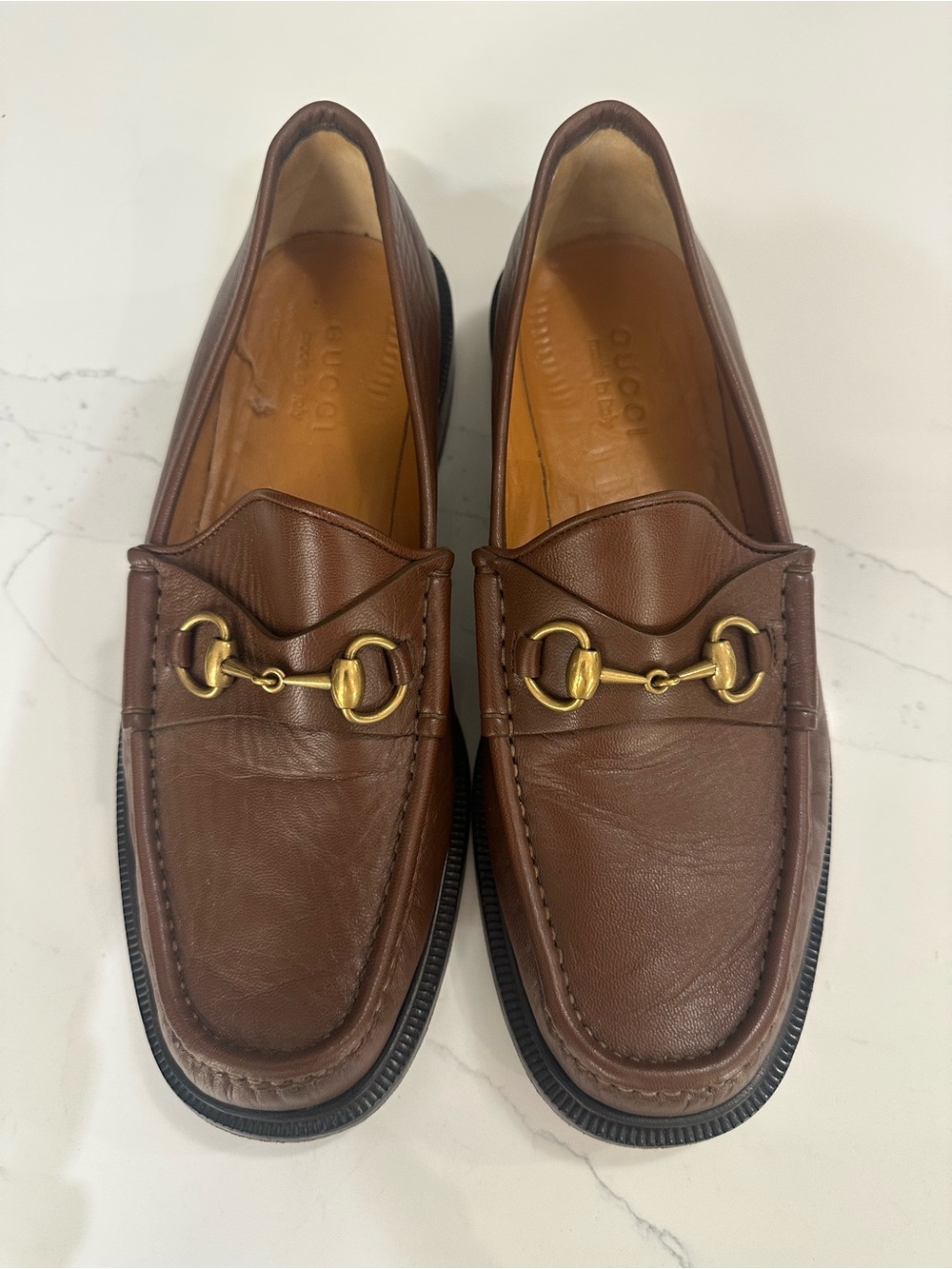 Gucci Brown Leather Horsebit 1953 Loafers